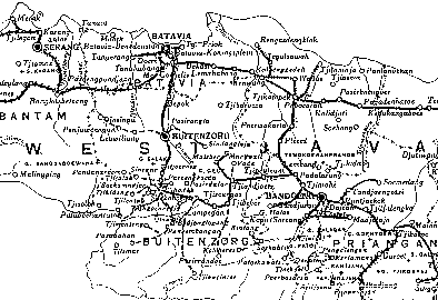 The greatest extent of the railway system in Java (click for full size map).